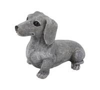 Yechiry Figura de Perro Salchicha, Escultura Sintética Hecha a Mano, Decoración de Jardín, Estatua de Perro Realista con Detalles Exquisitos, Ideal para Escritorio de Oficina en Casa, Patio Al Aire