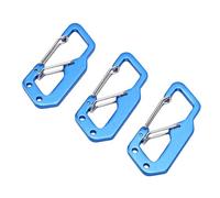 Yechiry Gancho a Presión de Aleación de Aluminio, Gancho a Presión con Resorte de 4mm de Grosor para Accesorios de Llavero de Mochila, Paquete de 3 (Blue)