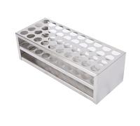 Yechiry Gradilla para Tubos de Ensayo, Organizador de Acero Inoxidable con 40 Orificios, Soporte para Tubos Inoxidable, Ideal para de 21 Mm, Laboratorio, Escuela, Hogar, Experimentos Científicos,