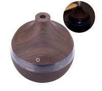 Yechiry Humidificador LED de Grano de Madera, Generador de Niebla Ultrasilencioso de 300 Ml para Oficina, Dormitorio, Hogar, USB, ABS Marrón, 4,53 X 4,13 X,13 Pulgadas