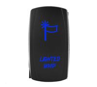 Yechiry Interruptor Basculante de Látigo de 5 Pines Apto para Iluminación Láser IP66 Resistente Al Agua Encendido y Apagado para RVs Remolques Barcos ABS Negro 24V-10A (luz azul)