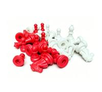 Yechiry Juego de 32 Piezas de Ajedrez Rojo Blanco Resistente Antideslizante para Diversión Educativa y Unión Familiar 1.93x0.79x0.79in (49mm)