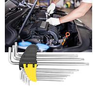 Yechiry Juego de Llaves Hexagonales de Brazo Largo de 9 Piezas, Juego de Llaves Hexagonales en L con Alcance Extendido, para Mantenimiento de Talleres de Motocicletas