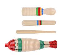 Yechiry Juego de Raspador de Madera Musical Guiro, Instrumento de Percusión para Niños de Mano de Obra Fina, Juguete de Educación Temprana