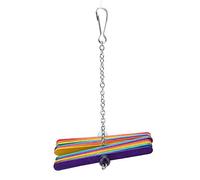 Yechiry Juguete para Pájaros para Mascotas, Juguete Interactivo Colorido de Madera para Masticar Periquitos para Jaula de Loros, Previene la Melancolía y Alivia el Estrés, Madera, 8,7 X 4,7 Pulgadas