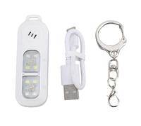 Yechiry Llavero de Alarma de Seguridad, Alarma de Seguridad de Emergencia Fuerte de 130 DB con Luces LED de 3 Colores, Personal a Prueba de Agua, Silbato de Violación para Correr (White)