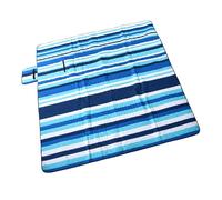 Yechiry Manta de Picnic Portátil Plegable, Extra Grande, Resistente Al Agua, a Prueba de, Estera de Playa para Actividades Familiares Al Aire, Fibra Acrílica, Rayas Azules, 78,7 X 78,7 Pulgadas