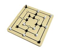 Yechiry Nine Mens Morris Juego de Mesa Clásico Juego de Estrategia para Diversión y Entretenimiento Familiar con Piezas de Madera Tamaño 9.45x9.45in (Tablero de ajedrez con Piezas de ajedrez 3D)