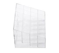 Yechiry Organizador de Soporte para Pintalabios, Soporte de Exhibición Resistente de 24 Rejillas para Tocador del Hogar y Salón de Uñas, Caja de Almacenaje para Maquillaje de Plástico Transparente