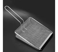 Yechiry Pala para ír de Acero Inoxidable con Largo y Colador de Malla para Cocinar en la Cocina, Herramienta de Cocina de 7,5x6,7 Pulgadas, Duradera y Resistente Al Calor (malla densa)