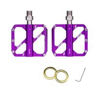 Yechiry Pedales de Bicicleta, Pedales Ligeros de Aleación de Aluminio, de 3 Rodamientos con 10 Pasadores Antideslizantes, Ideales para Bicicletas de Montaña, de Carretera, Urbanas y Plegables (PURPLE)