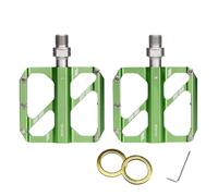 Yechiry Pedales de Bicicleta, Pedales Ligeros de Aleación de Aluminio, de 3 Rodamientos con 10 Pasadores Antideslizantes, Ideales para Bicicletas de Montaña, de Carretera, Urbanas y Plegables (Green)
