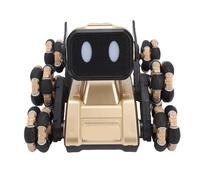 Yechiry Perro Robot de Juguete, Coche Teledirigido, 8 Ruedas Función de Transformación Perro Robot de Juguete Acrobático RC Inteligente Espectáculos Acrobáticos para Niños (Gold)