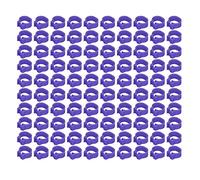 Yechiry Pigeons Supplies 100 Anillos de Identificación para Patas de Plástico Ligero, Fácil de Usar para el Cuidado de Palomas, 0.315 in (PURPLE)