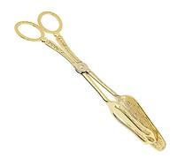 Yechiry Pinzas de Pan Vintage Nobles para Pasteles y Clips para Alimentos, Perfectas para Buffets y Parrilladas, Aleación de Zinc, 22 * 4,6 * 6,2 Cm (punta dorada)