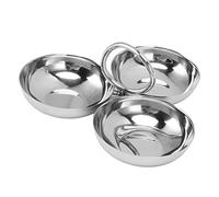 Yechiry Plato para Refrigerios de Acero Inoxidable 304, Tazón para Refrigerios Reutilizable 3 en 1, sin Sabor Metálico, Platos para Acampar, Apto para Lavavajillas, Tazón de Postre para (Estilo 2)