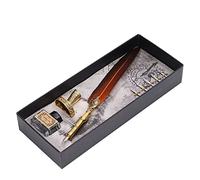 Yechiry Pluma Elegante Vintage de Acero Inoxidable, Juego de Pluma para Escritores y Calígrafos, Regalo (ORANGE)
