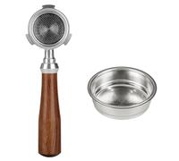 Yechiry Portafiltro sin Fondo de 51 Mm, Portafiltro con de Palisandro de Acero Inoxidable, Cestas de Filtro de 1 Taza y 2 Tazas con Diseño Compatible, Ideal para Máquinas EC680 EC685 (EC680 2 cestas