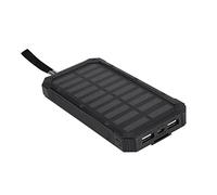 Yechiry Portátil 20000mAh Carga Rápida Dual USB Mobile Power Bank Funda para Viajes Deportivos con Panel Solar para Gris (Black)
