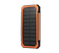 Yechiry Portátil 20000mAh Carga Rápida Dual USB Mobile Power Bank Funda para Viajes Deportivos con Panel Solar para Gris (Orange)