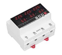 Yechiry Protector de Subtensión Trifásico, Protector de Sobretensión de Reinicio Automático, Dispositivo de Protección de Pantalla Digital, Ideal para Máquinas de Equipos Eléctricos 120 V 300 V 63 A