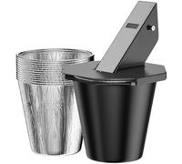 Yechiry Recolector de Grasa para Parrilla de Pellets, Cubo de Goteo Duradero para Ahumador con Tapa y 12 Revestimientos para Parrillas Pit Boss Z Recteq, Juego de Recogedor de Grasa de Acero