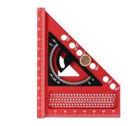 Yechiry Regla 3D Multi Angle Medición de la Regla Square Protractor Angle Finder Herramienta 0-180 Aleación de Aluminio de Grados Anodizado con Marcas Transparentes para Ingenieros (rojo y negro)