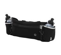 Yechiry Riñonera para Correr con Botella de Agua Multifuncional con Soportes Telescópicos para Fitness y Ciclismo Material de Nailon Negro 1 Riñonera 2 Botellas de Agua
