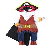Yechiry Ropa de Halloween de Mascota, Disfraz de Pet Pirate Funny con Patrón Pirata, Costura de Overlock Delicada, Capitán Cap, Long Service Life For Cats Dogs Festival Decor (S)