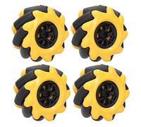 Yechiry Rueda Mecanum Recubierta de Goma de 60 Mm, Rueda de Robot Omnidireccional, Componentes de Juguete de Bricolaje de Motores TT Retro, Ideal para Piezas de Automóviles de Robots Inteligentes