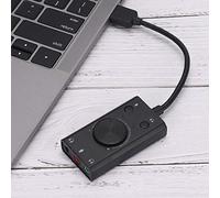 Yechiry SC2 Tarjeta de Sonido sin Unidad USB con Combo de Auriculares para PC Portátil, Control de Volumen para Entusiastas de los Juegos/transmisión/música, Materiales de Ingeniería Duraderos