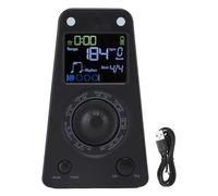 Yechiry Selección de Ritmo Versátil Digital con Compatibilidad de Instrumentos Universales Bt Altavoz Electrónico Metronoma 10 Tonos Sintonizador Pruebas para Guitarra de Piano (BLACK)