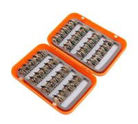 Yechiry Señuelos de Moscas para Trucha de Calidad, Anzuelos de Acero con Alto Contenido de Carbono Hechos a Mano, Caja Ligera y Duradera, Fácil Almacenamiento, 40 Uds. (Verde Dorado Mixto)