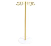 Yechiry Soporte para Collares, Soporte Organizador de Joyas de Metal, para Joyas con Base de Madera con 22 Ganchos, Ideal para Collares, Pulseras, Aretes y Llaveros, Decoración del Hogar para