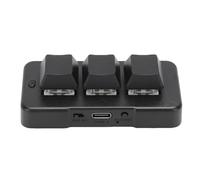 Yechiry Teclado de 3 Teclas, Teclado Mecánico Programable con Cable USB y Controlador Personalizado para Videojuegos de PC (Black)