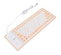 Yechiry Teclado de Silicona, Diseño Impermeable con Cable USB Enrollable Portátil Suave para Viajes de Oficina en Casa (Orange)
