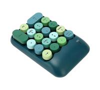 Yechiry Teclado Numérico Inalámbrico de 2,4 GHz, 18 Teclas, Portátil, Miniteclado Numérico, Externo, con Receptor USB, Teclas Redondas Retro para Ordenador Portátil y (Color Verde Oscuro)