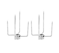 Yechiry Tenedor para Asar, 4 Garras, Tenedor para Parrilla de Acero Inoxidable 304, para Filete de Pollo y Carne con Superficie Chapada, Ideal para Parrillas Eléctricas para Barbacoa, Varilla para