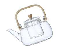 Yechiry Tetera de Vidrio, Tetera de Borosilicato de 1000 Ml, Cuadrada con Diseño de Asa, Ideal para Florecer, Hojas Sueltas, té de Hierbas y Frutas, Apta para Estufa