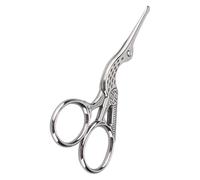 Yechiry Tijeras de Diseño de Grúa, Tijeras Pequeñas, Exquisitas y Duraderas para Manualidades de Costura y Bordado, Acero Inoxidable, 9,5 Cm (grulla cabeza redonda plata)