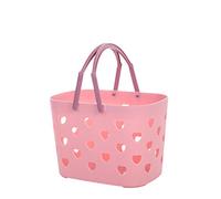 Yechiry Totalizador Plástico del Carrito de la Ducha de la Capacidad Grande con el Diseño de la Manija para los Dormitorios de Estudiantes o el Uso del Gimnasio (PINK)