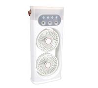 Yechiry Ventilador de Aire Acondicionado Portátil, Ventilador Enfriador de Aire de Doble Cabezal ABS con 3 Velocidades, 3 Nieblas, Depósito de Agua de 400 Ml, Alimentado por USB (WHITE)