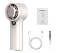 Yechiry Ventilador Portátil de Mano de 100 Velocidades, Flujo de Aire de 10 M S, Ventilador de Mano con Tecnología de Enfriamiento de Cerámica de Hielo, de Pantalla LCD con Batería de 4000 MAh,