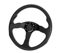 Yechiry Volante Deportivo a la Deriva de 14 Pulgadas, Aleación de Aluminio de Alta Calidad, Cuero de PU, Plato, Accesorio Universal Modificado para la Mayoría de los Vehículos (BLACK)