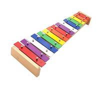Yechiry Xilófono para Niños, Colorido Glockenspiel de Madera con 15 Notas, Juguete de Música Educativa Multifuncional con 2 Tambores para Niños, Niñas y