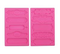 Yedadone 2 moldes de silicona de estilo barroco para fondant, placa de marco de fotos vintage y etiquetas de objetos, decoración de pasteles, azúcar, manualidades, arcilla polimérica