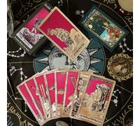 Yedaoiu Cartas del Tarot Waite Tarot baraja - 78 cartas con revestimiento impermeable de PVC y borde de lámina dorada, tarjetas de tarot para principiantes (120 × 70 mm, rojo sol)