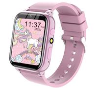 YEDASAH Rosa Smartwatch Niños Pulsera Actividad Niños Niñas 4 a 12 años,Reloj Inteligente Niña con Podómetro,Audiolibro,Despertador,Juegos de Rompecabezas