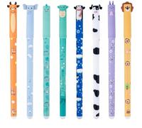 YEDPGUE Juego de 8 Bolígrafos de Gel Borrables con tinta termosensible, punta de 0,7 mm,Bolígrafo borrable con adorables dibujos de animales para niños, Ideales para Papelería y Oficina