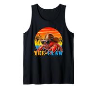 Yee-Claw Lobster Cowboy Funny Retro Sunset Western Beach Camiseta sin Mangas